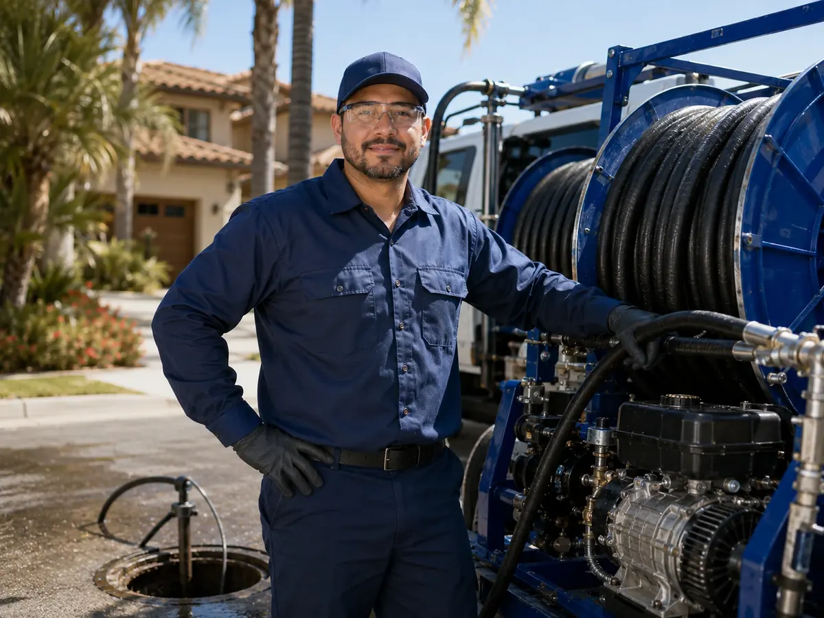 Hydro jet sewer cleaning in Talmage