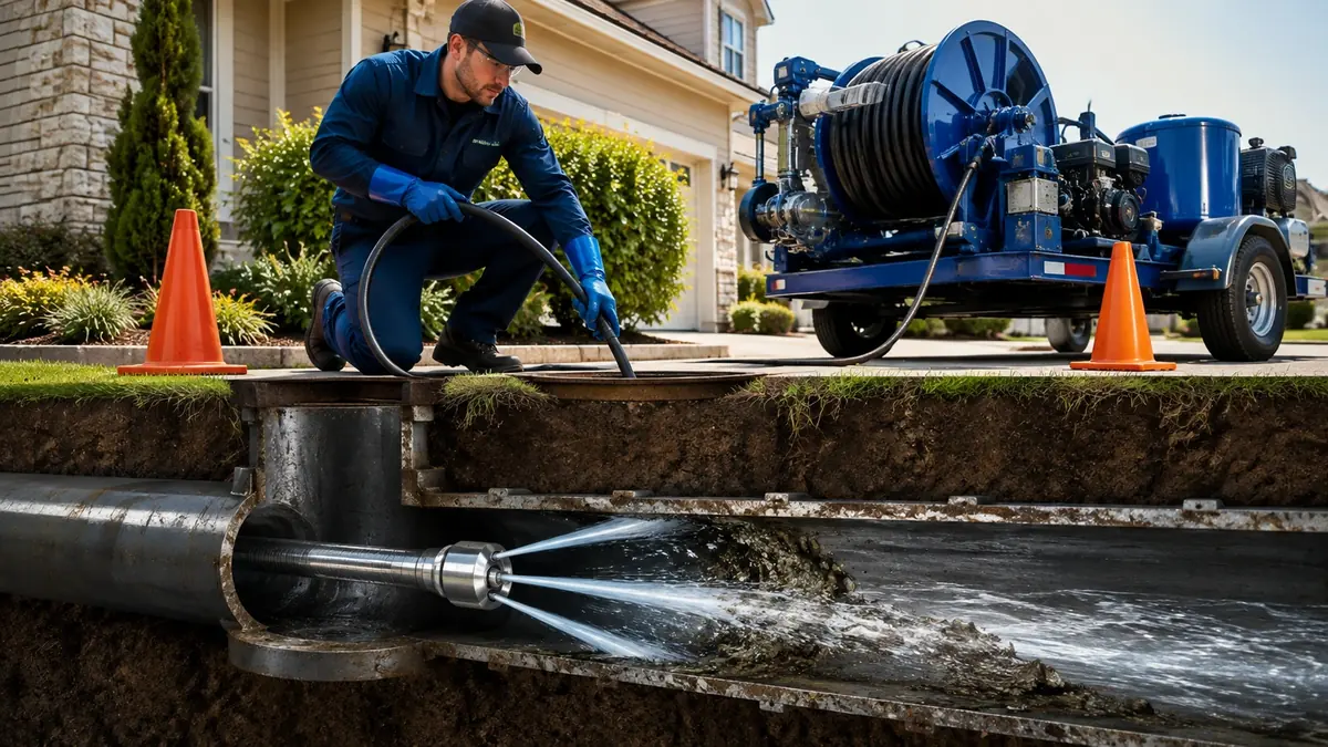 Main Sewer Line Hydro Jet Cleaning in Talmage